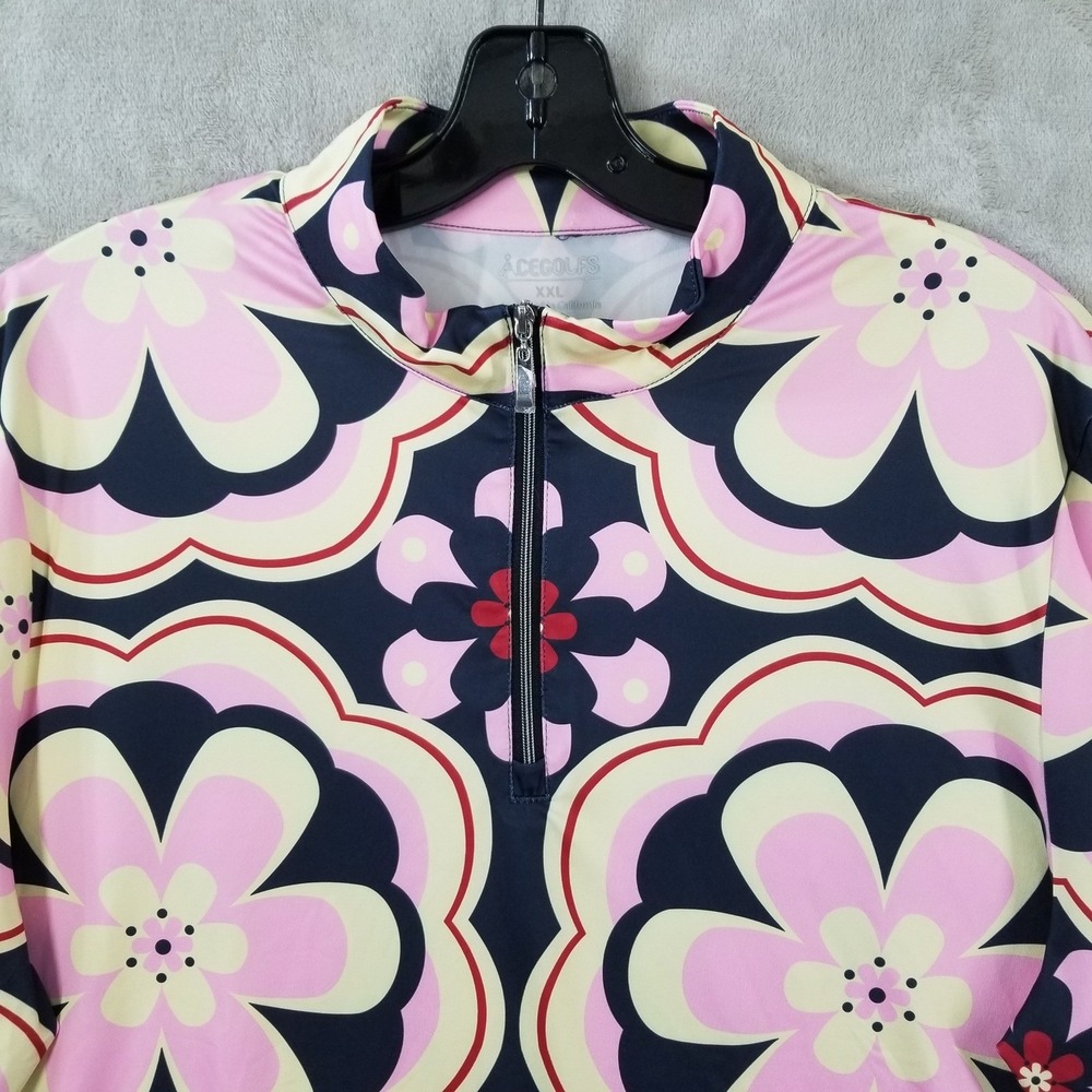 Acegolfs 1/4 Zip Pullover Womens XXL Botanical Energy Long Sleeve UPF Wicking - Picture 3 of 10